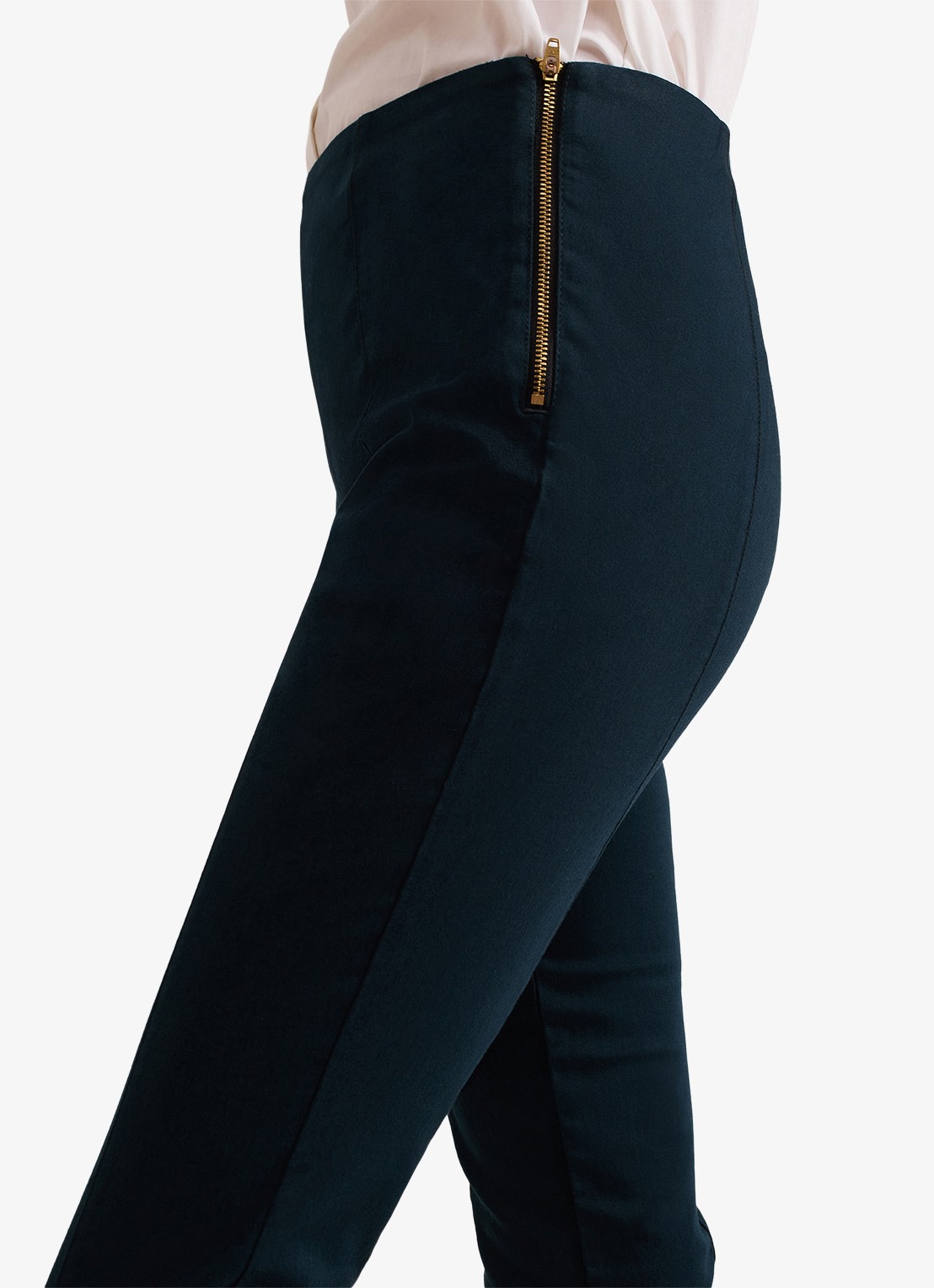 Phase Eight Amina high waist cropped skinny fit broek - detail 5 donkergroen