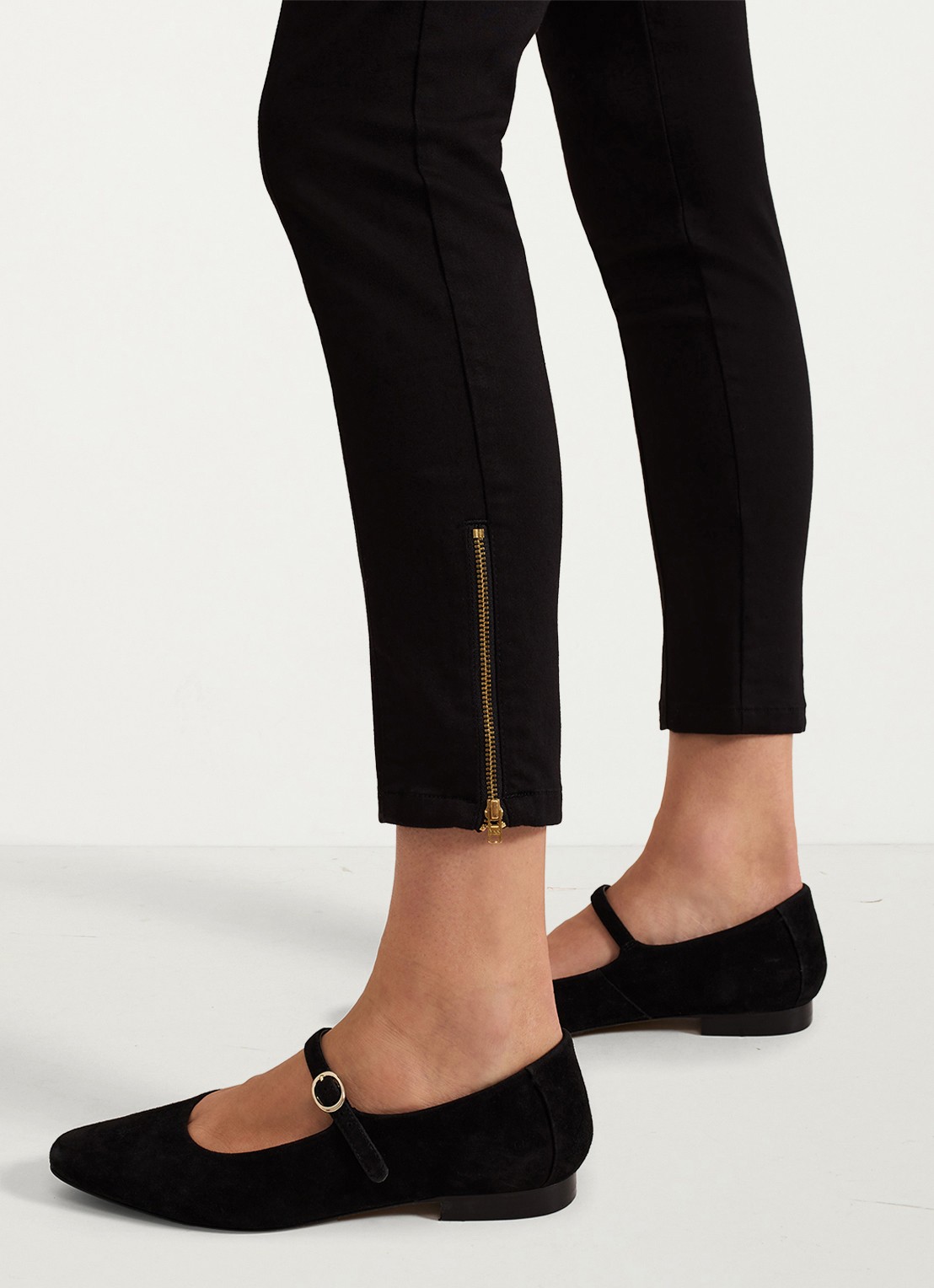 Phase Eight Amina mid waist cropped skinny fit broek persplooi - detail 3 zwart