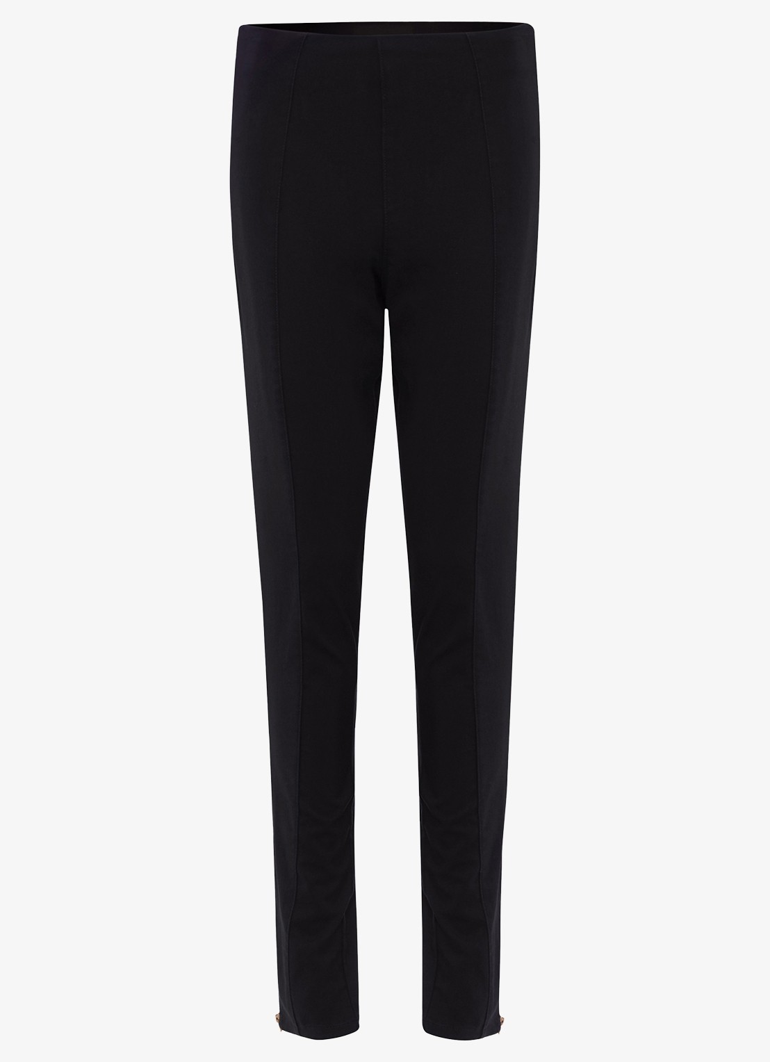 Phase Eight Amina mid waist cropped skinny fit broek persplooi - voorkant 8 zwart