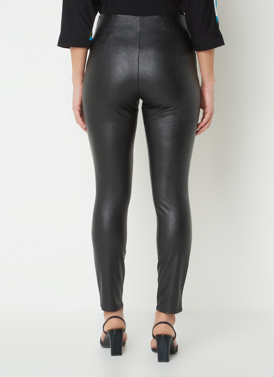 Phase Eight Amine high waist legging van imitatieleer - achterkant zwart