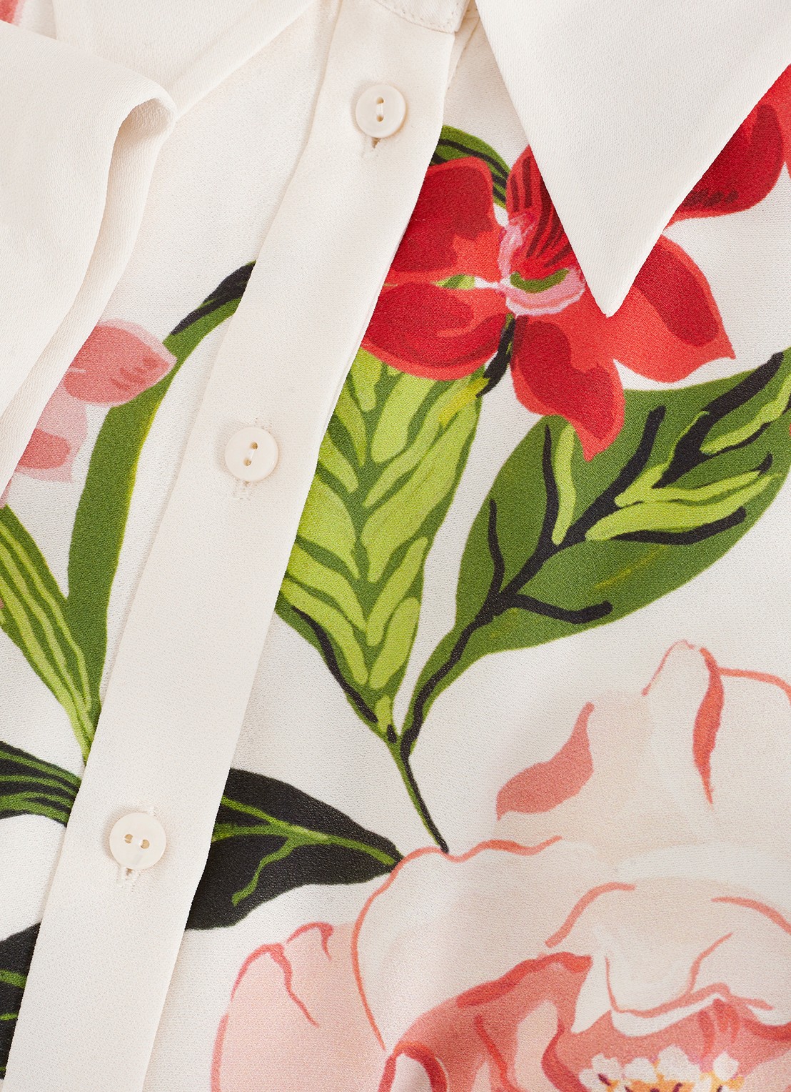 Phase Eight Anabella maxi blousejurk met bloemenprint - detail 8 gebroken wit