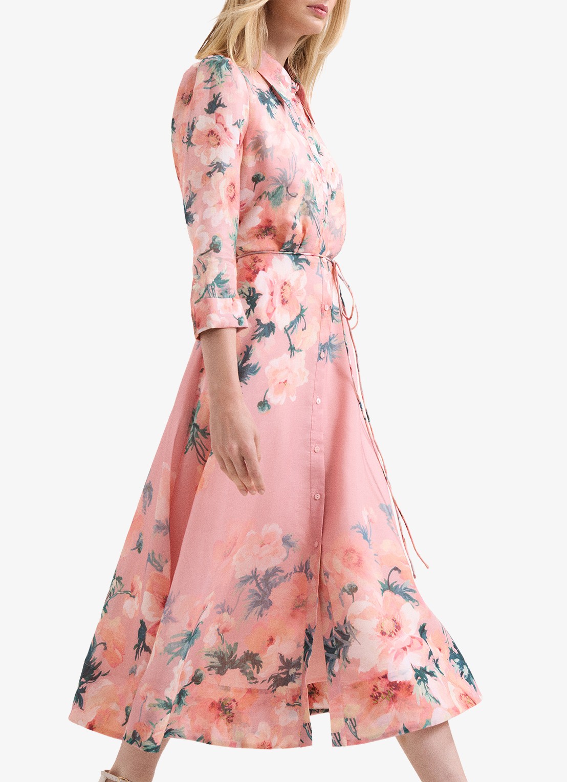 Phase Eight Anabella midi jurk met bloemenprint - detail 3 oudroze