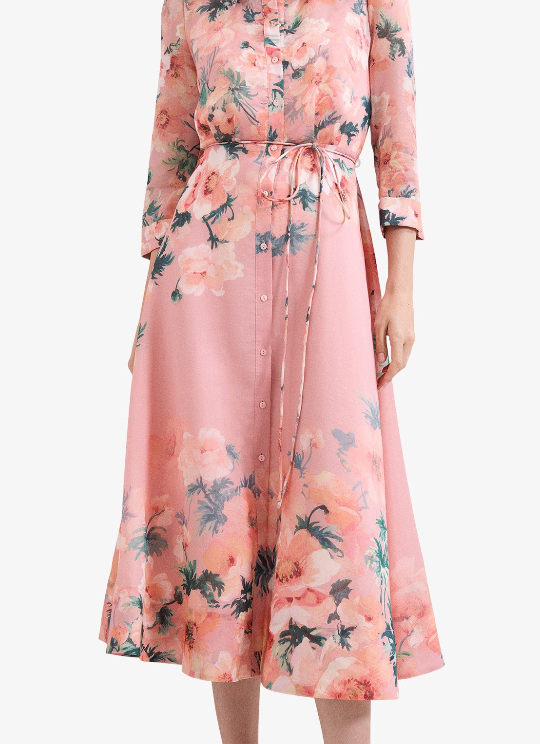 Phase Eight Anabella midi jurk met bloemenprint - detail 5 oudroze