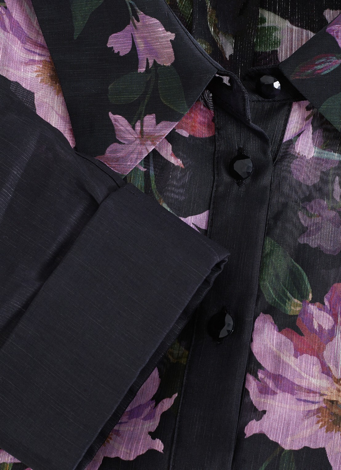 Phase Eight Anabelle maxi blousejurk met bloemenprint - detail 8 zwart