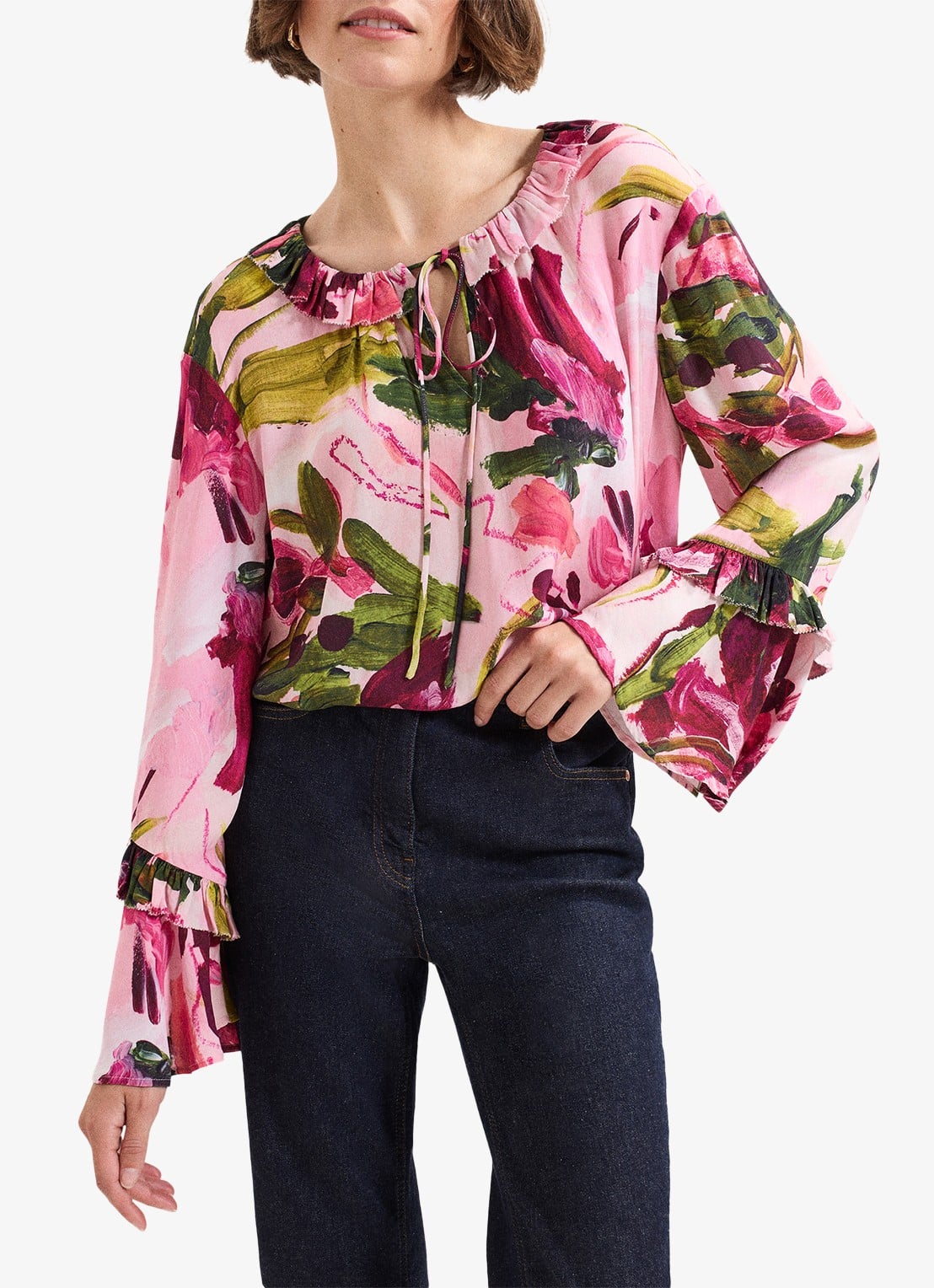 Phase Eight Andi blouse met bloemenprint - detail 4 roze