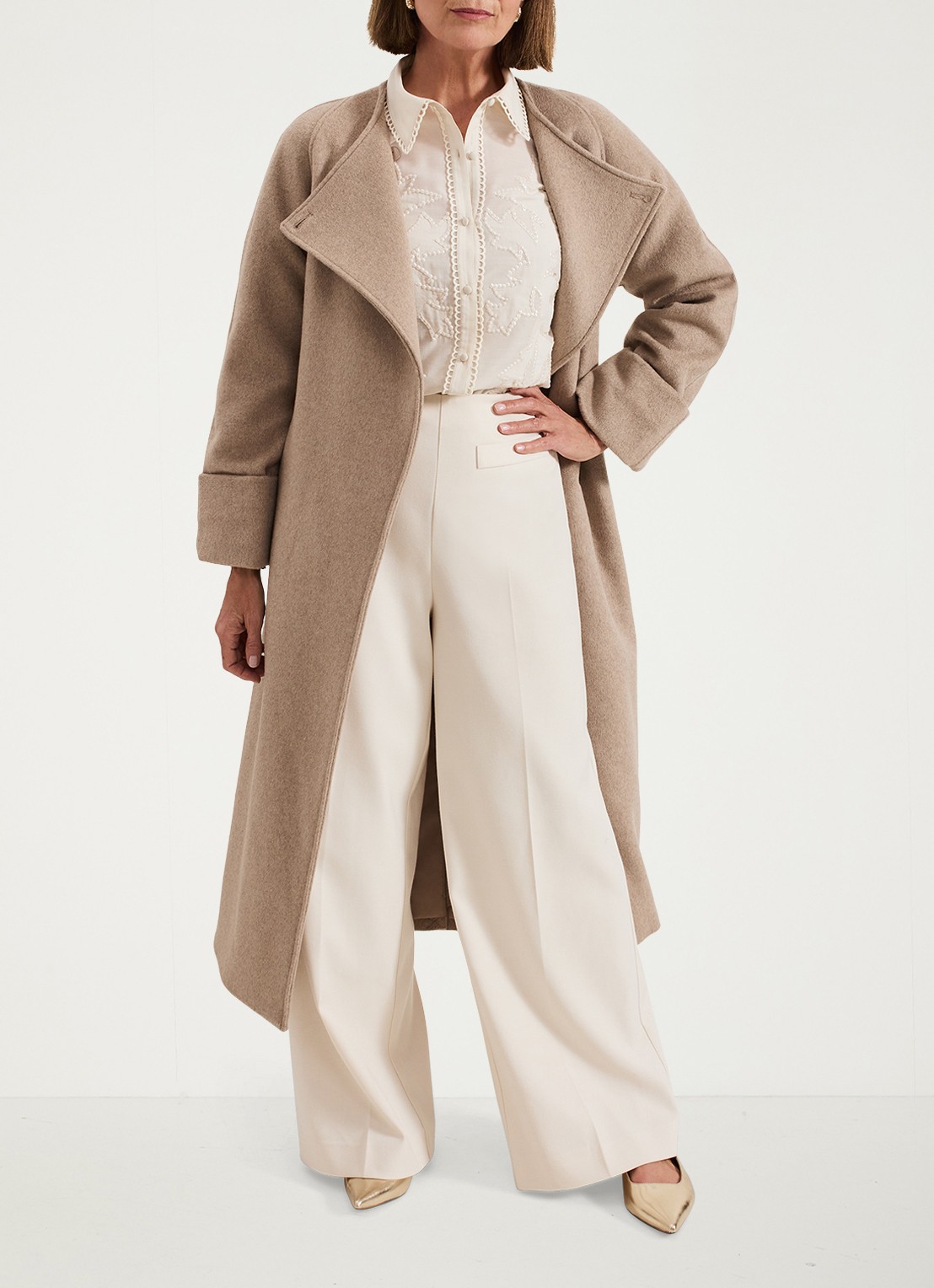 Phase Eight Aneira blouse met pailletten  - detail 4 gebroken wit
