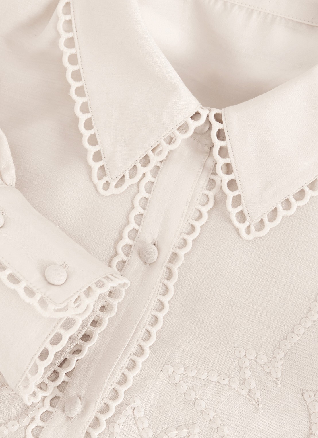 Phase Eight Aneira blouse met pailletten  - detail 5 gebroken wit