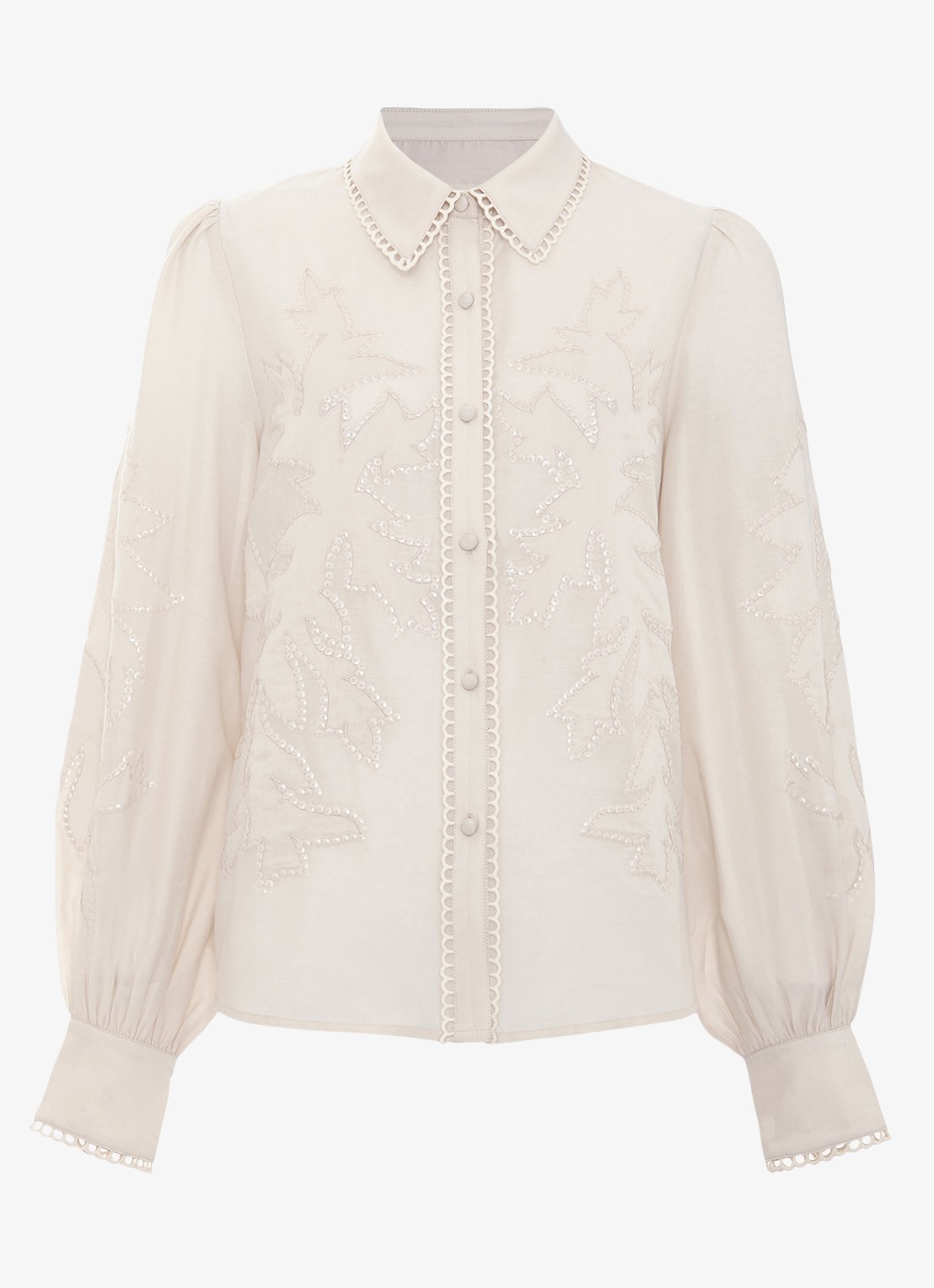 Phase Eight Aneira blouse met pailletten  - voorkant 6 gebroken wit