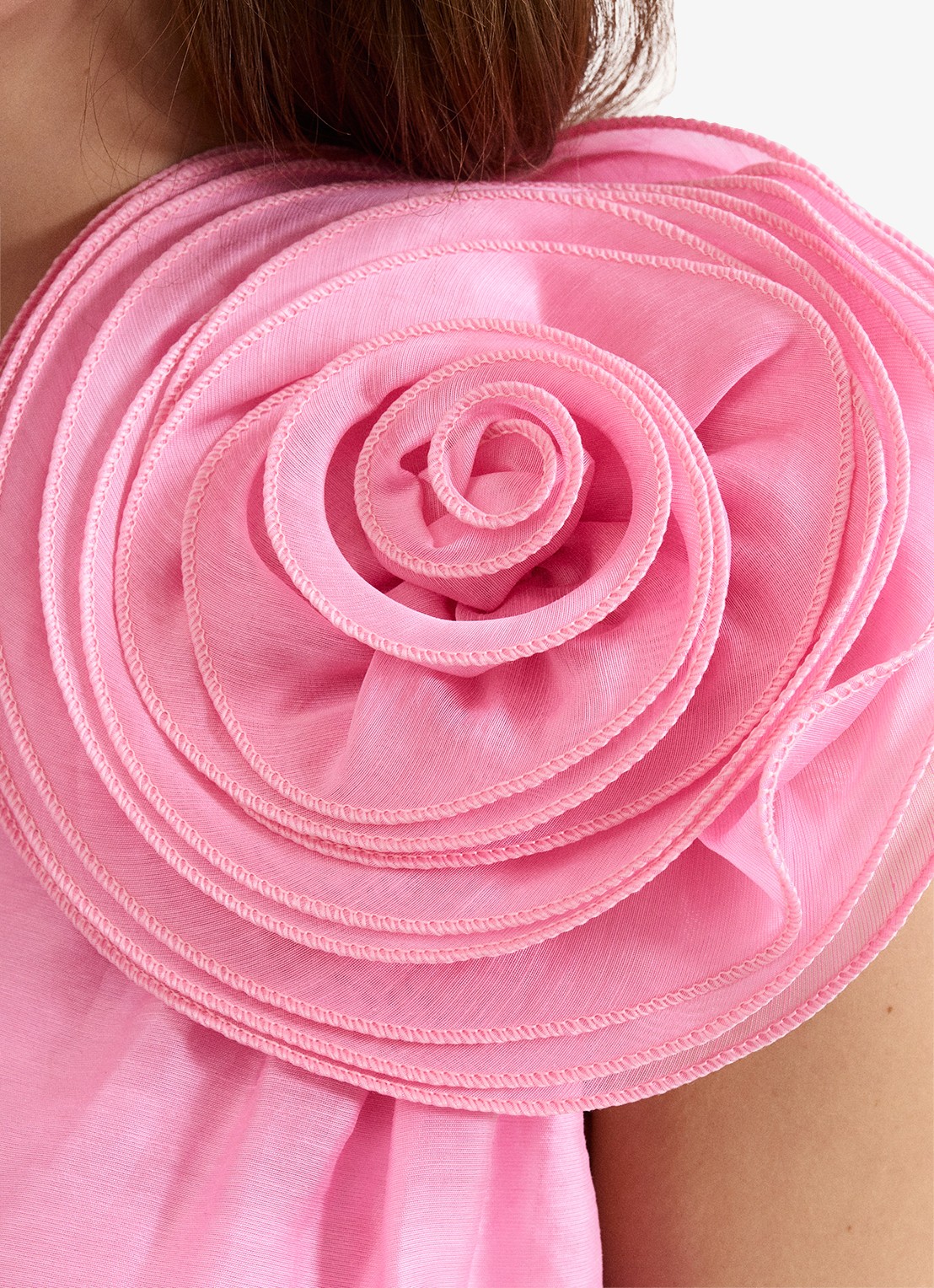 Phase Eight Angelina top in linnenblend met asymmetrische hals - detail 6 roze