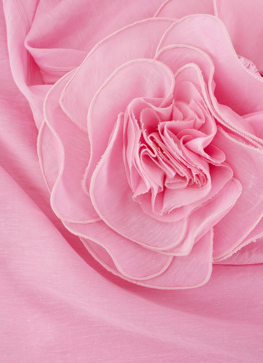 Phase Eight Angelina top in linnenblend met asymmetrische hals - detail 7 roze