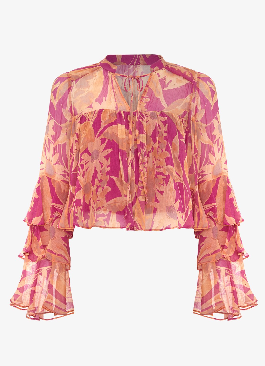 Phase Eight Annalisia crop top met volant - voorkant 7 paars