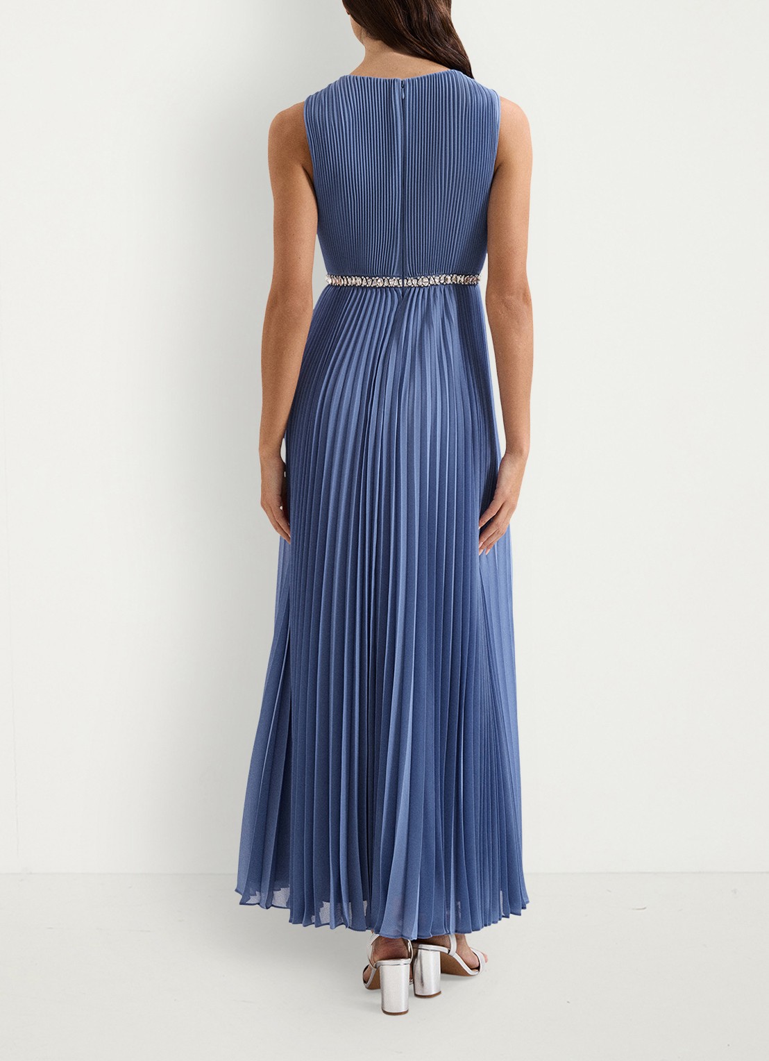 Phase Eight Anora midi jurk met plooien - achterkant blauw