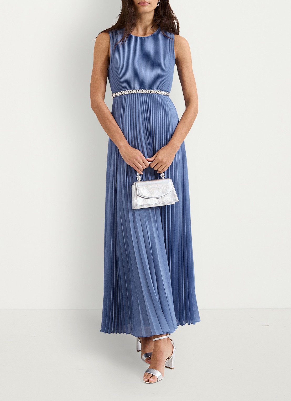 Phase Eight Anora midi jurk met plooien - detail 3 blauw