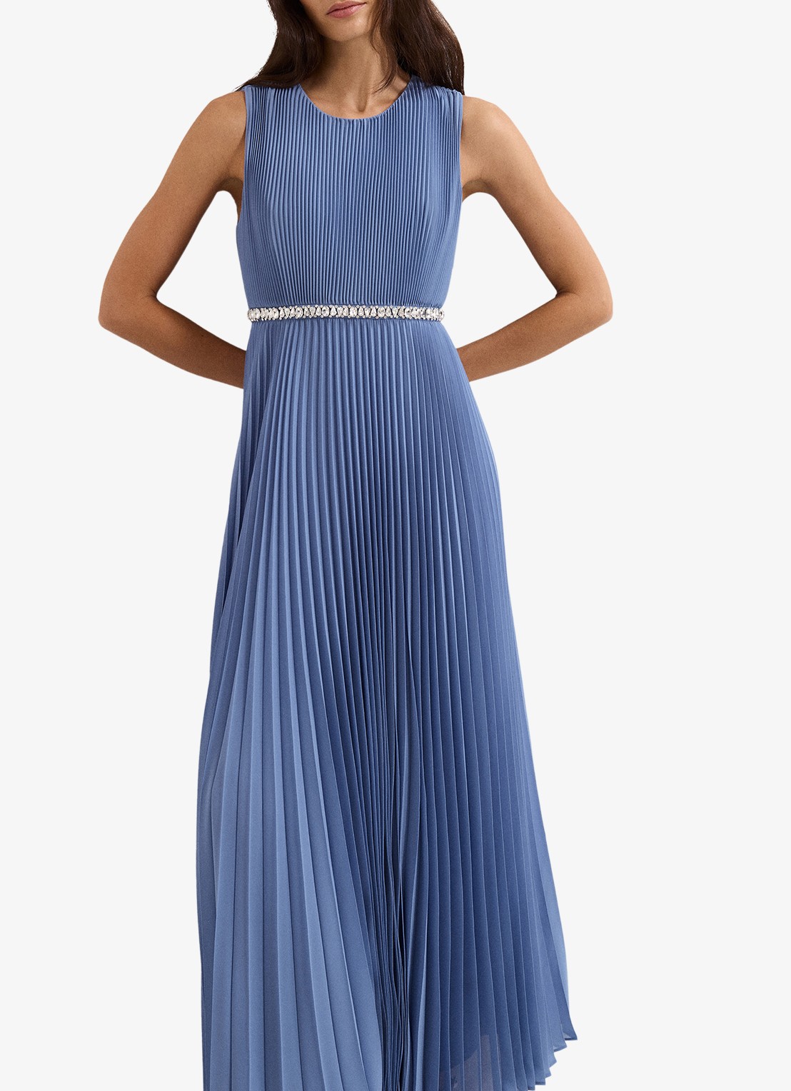 Phase Eight Anora midi jurk met plooien - detail 4 blauw