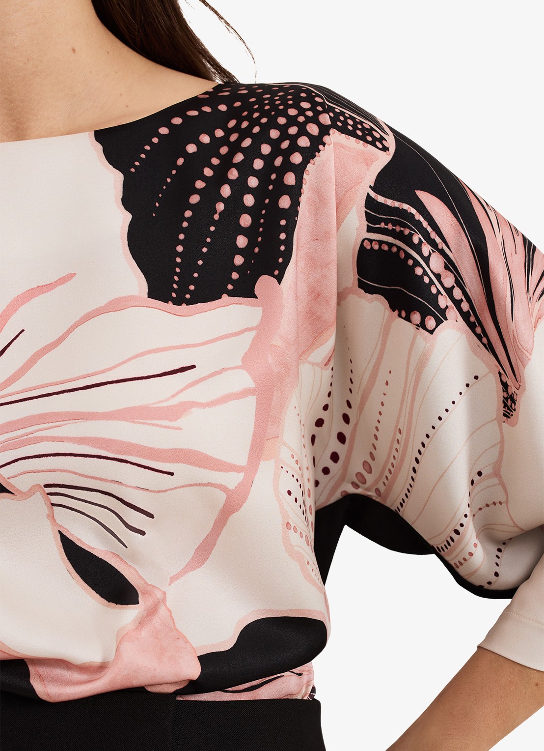 Phase Eight Antonia top met bloemenprint - detail 5 zwart
