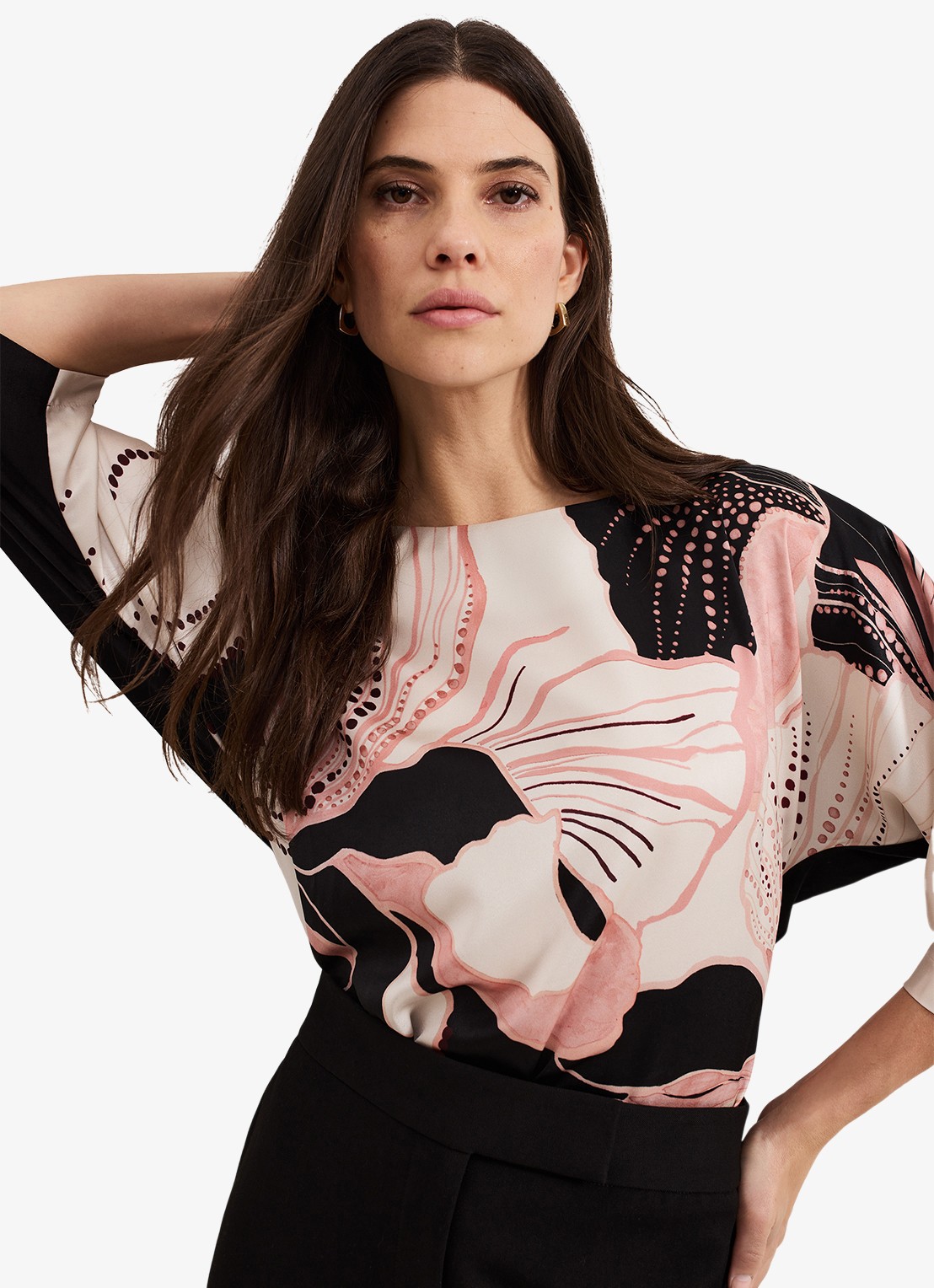 Phase Eight Antonia top met bloemenprint - detail 6 zwart