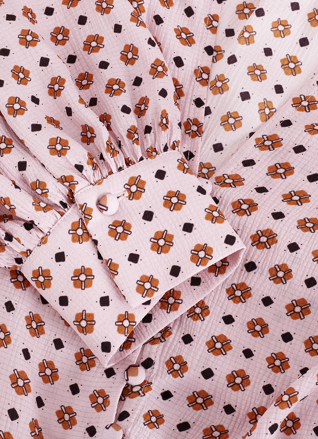 Phase Eight Arabella blouse met V-hals en grafische print - detail 5 oudroze
