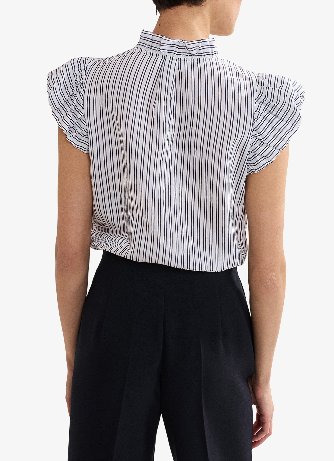 Phase Eight Ariana top met streepprint - achterkant 8 donkerblauw