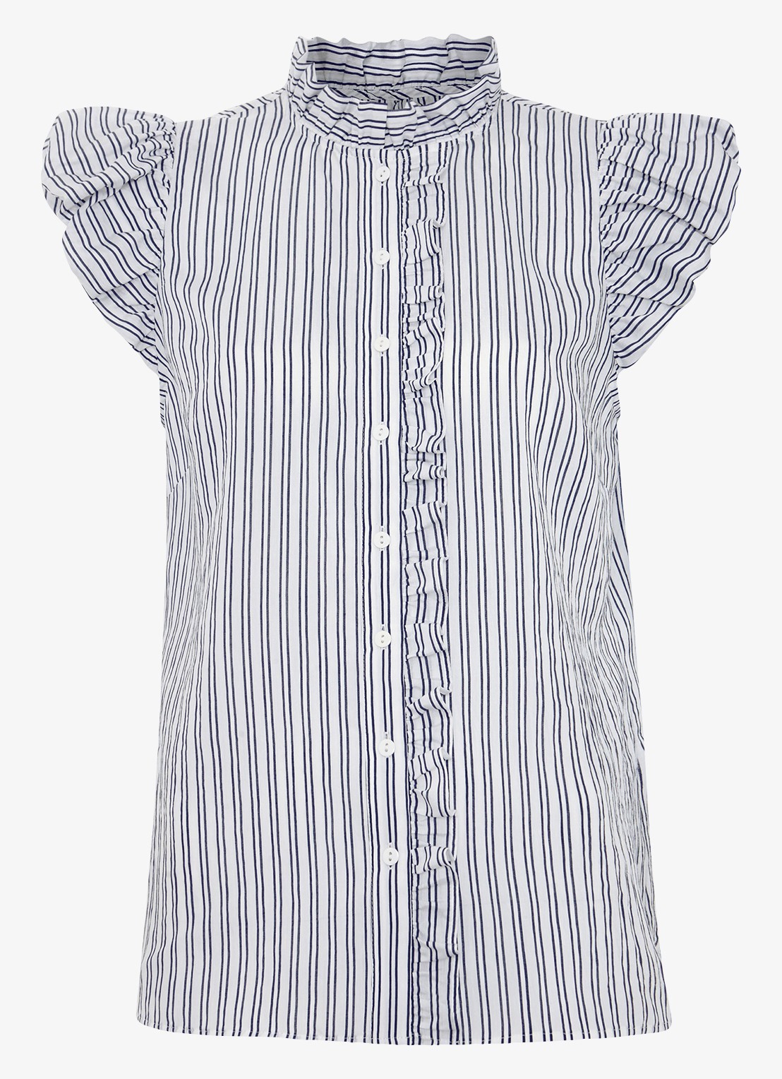 Phase Eight Ariana top met streepprint - voorkant 6 donkerblauw