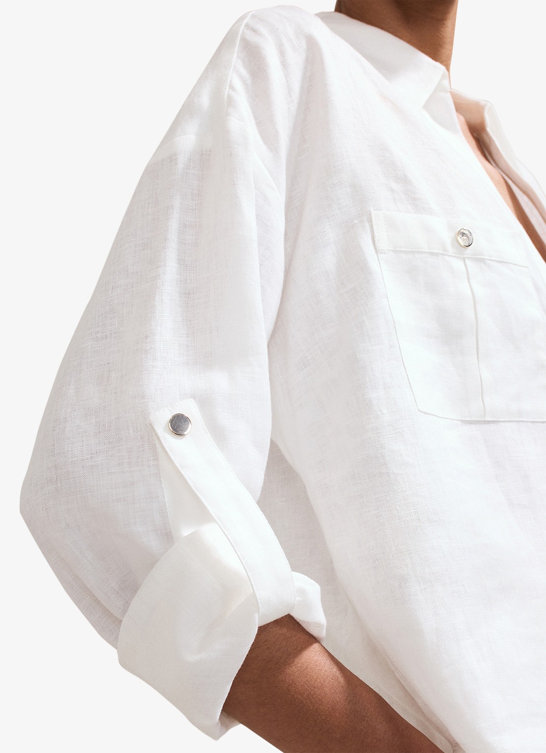 Phase Eight Arla tuniek van linnen - detail 5 wit