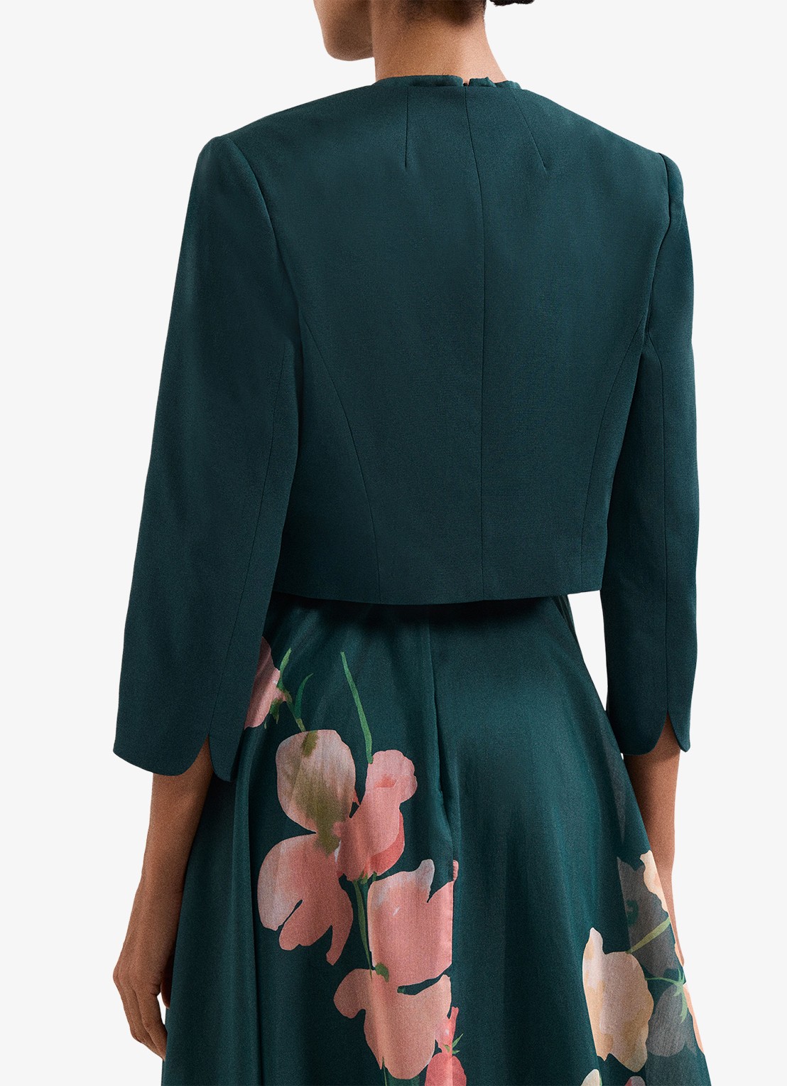 Phase Eight Arlette bolero met schoudervulling - achterkant 4 zeegroen