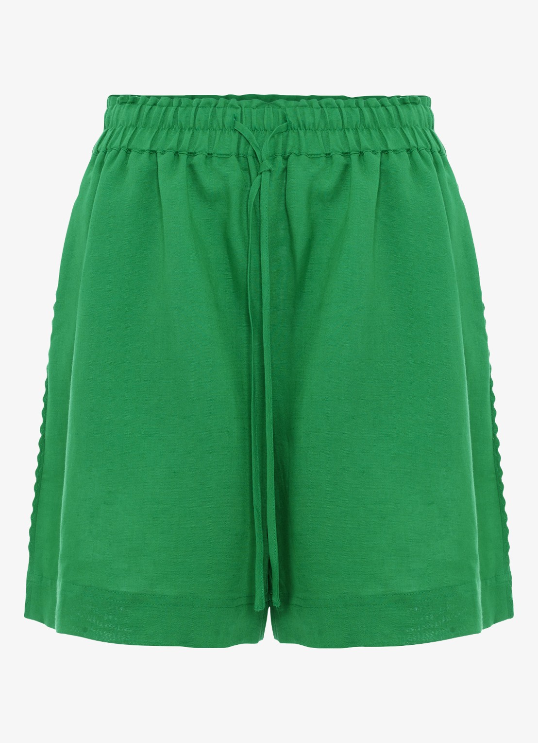 Phase Eight Arnie loose fit korte broek in linnenblend  - voorkant 5 groen