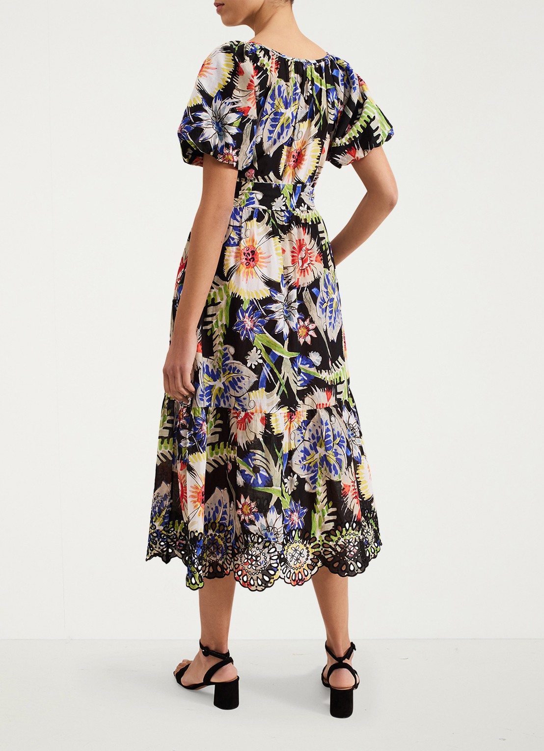 Phase Eight Asa Floral Dress - achterkant 3 zwart