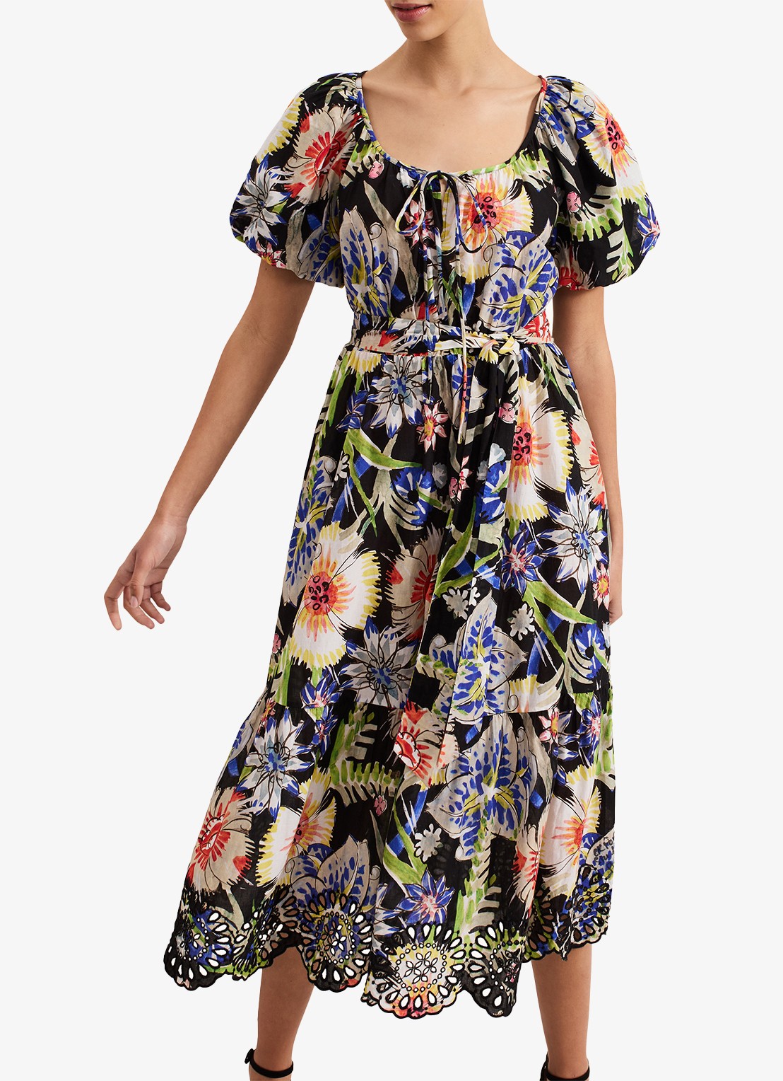 Phase Eight Asa Floral Dress - detail 4 zwart