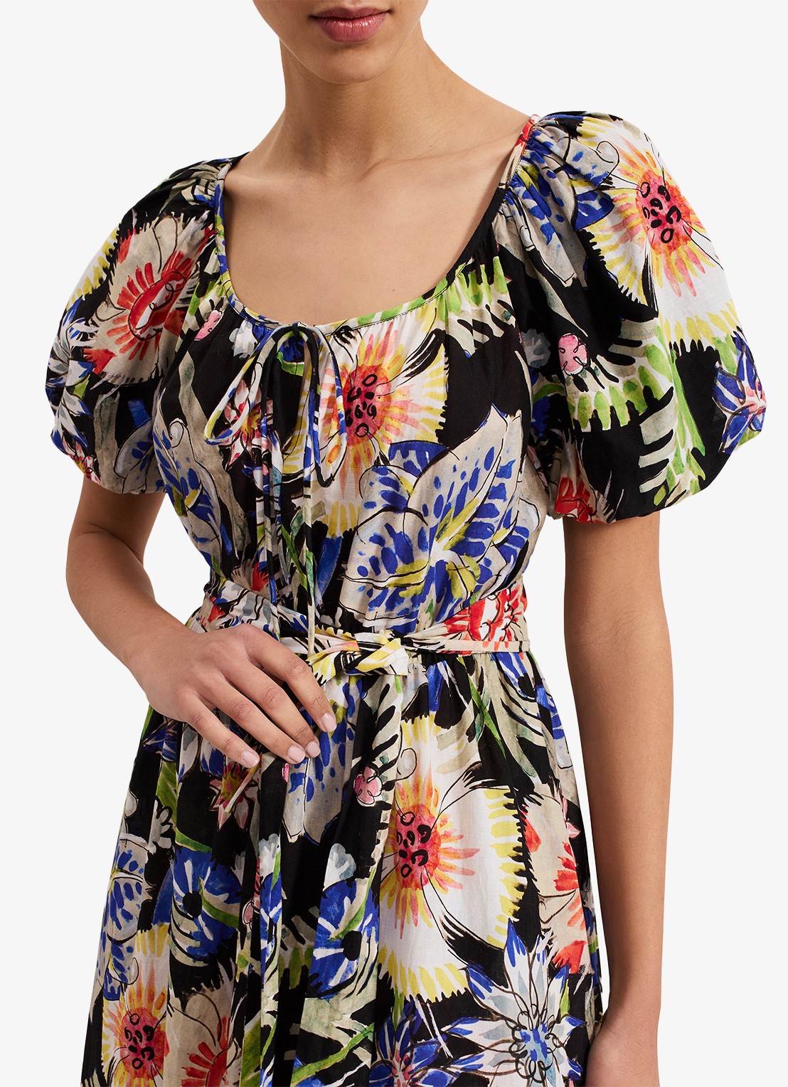 Phase Eight Asa Floral Dress - detail 5 zwart