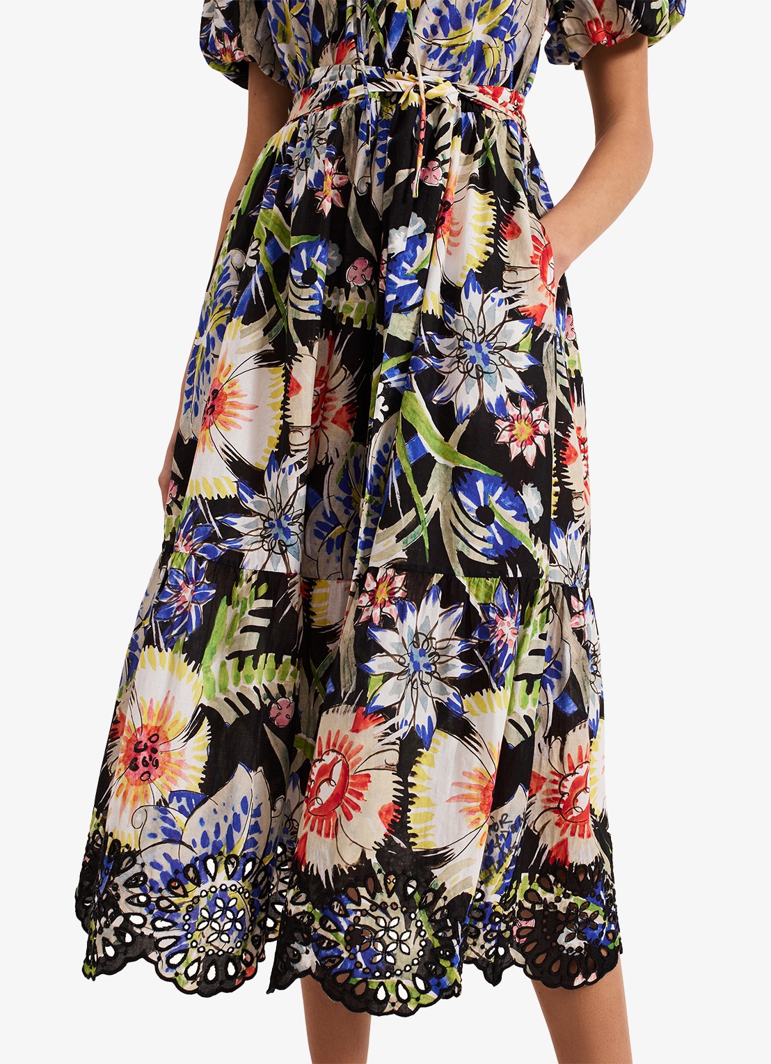 Phase Eight Asa Floral Dress - detail 6 zwart