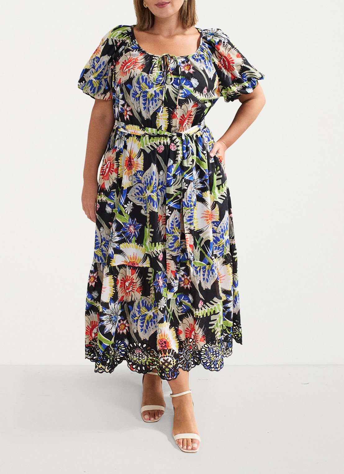 Phase Eight Asa Floral Dress - detail 8 zwart