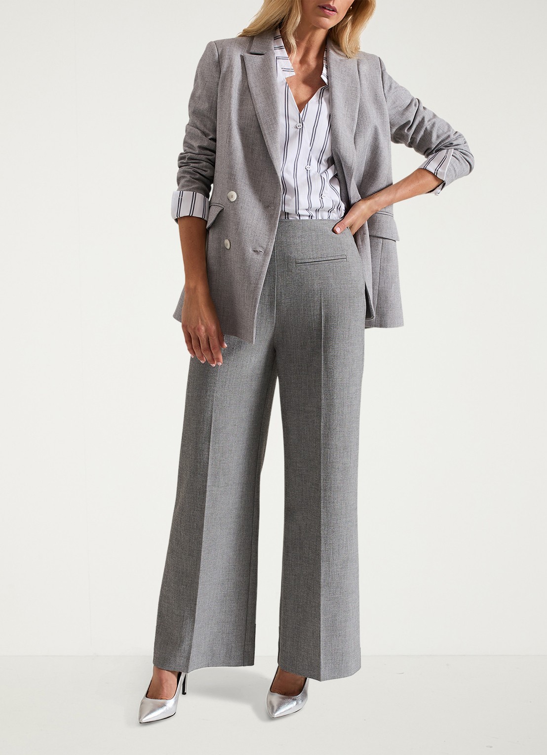 Phase Eight Ashlyn oversized blouse met streepprint - detail 7 wit