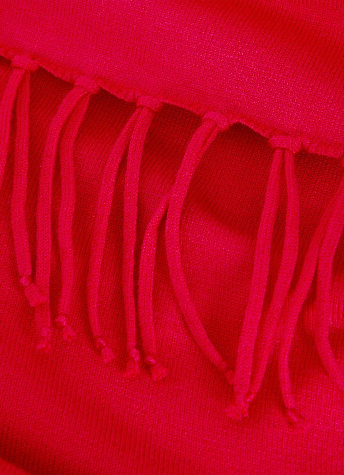 Phase Eight Athena fijngebreide coltrui met franjes  - detail 4 rood