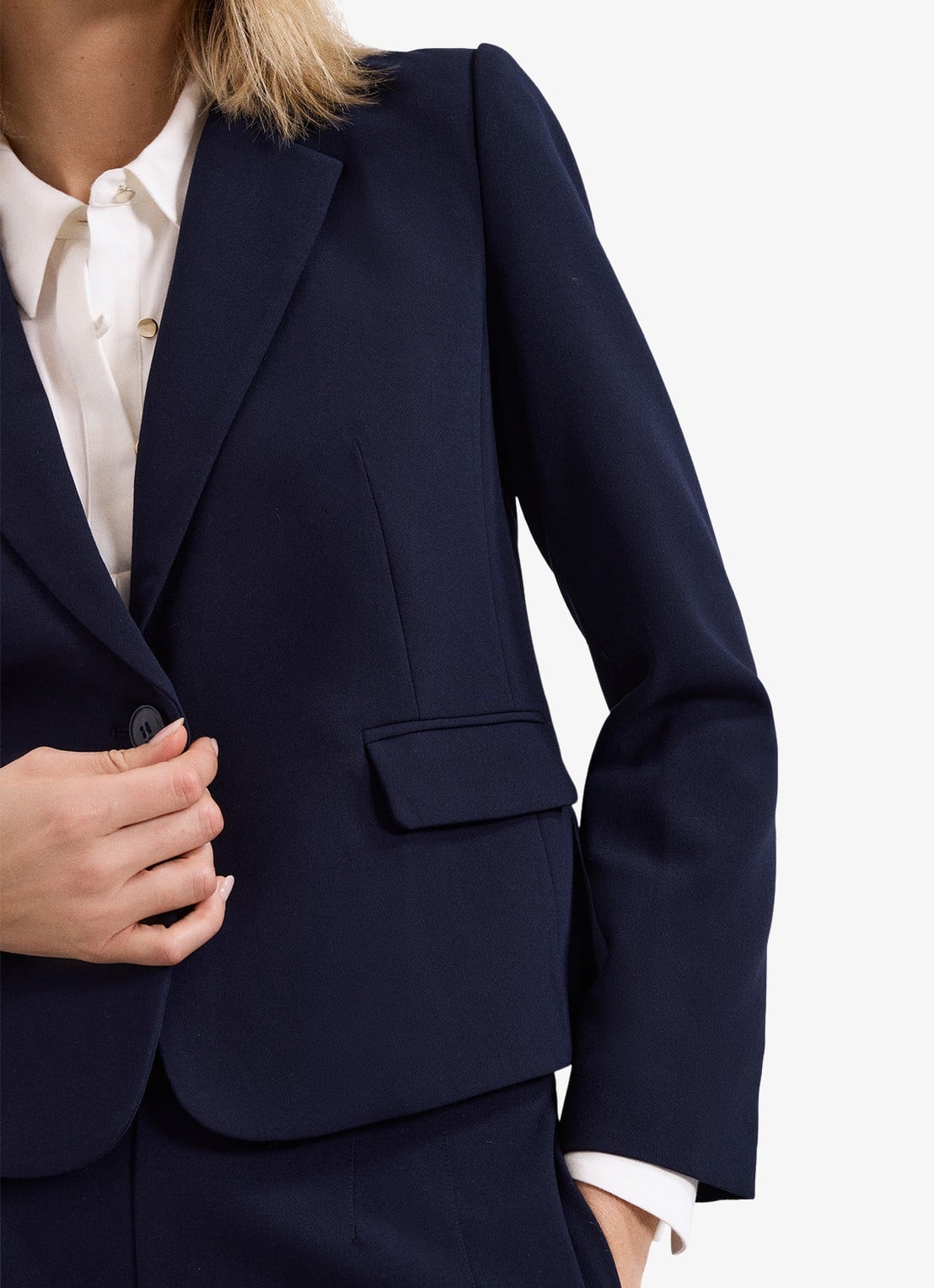 Phase Eight Aubrie blazer met klepzakken - detail 5 donkerblauw