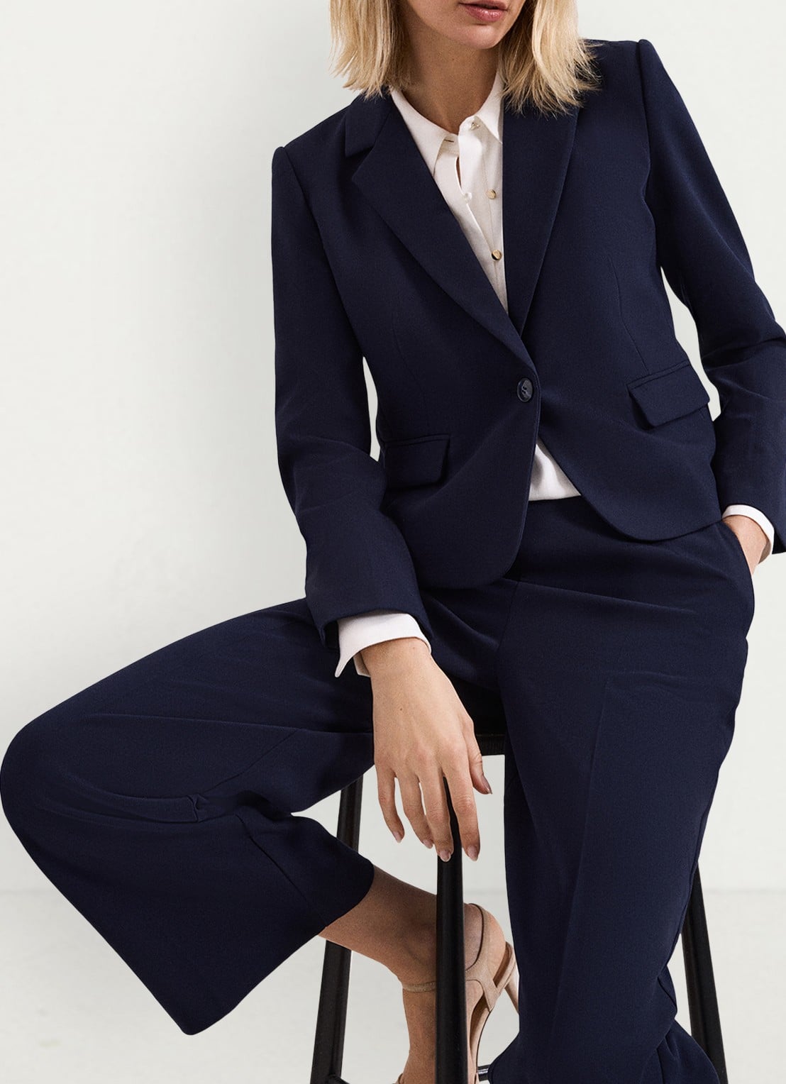 Phase Eight Aubrie blazer met klepzakken - detail 7 donkerblauw