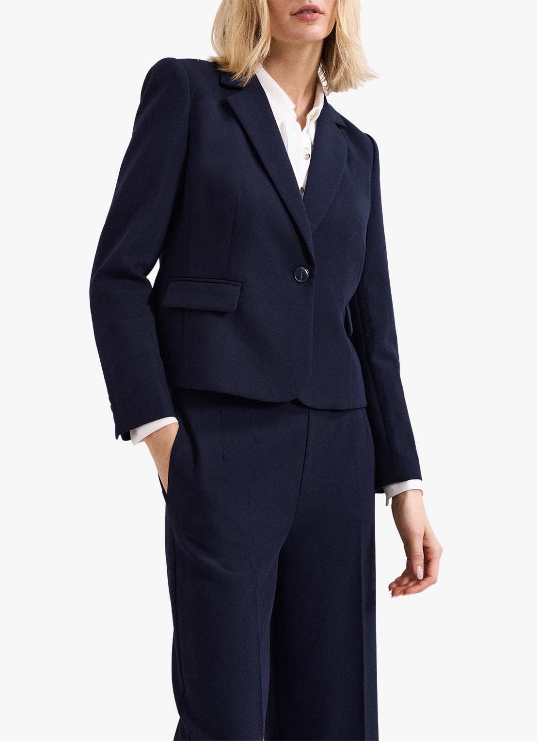 Phase Eight Aubrie blazer met klepzakken - voorkant 2 donkerblauw