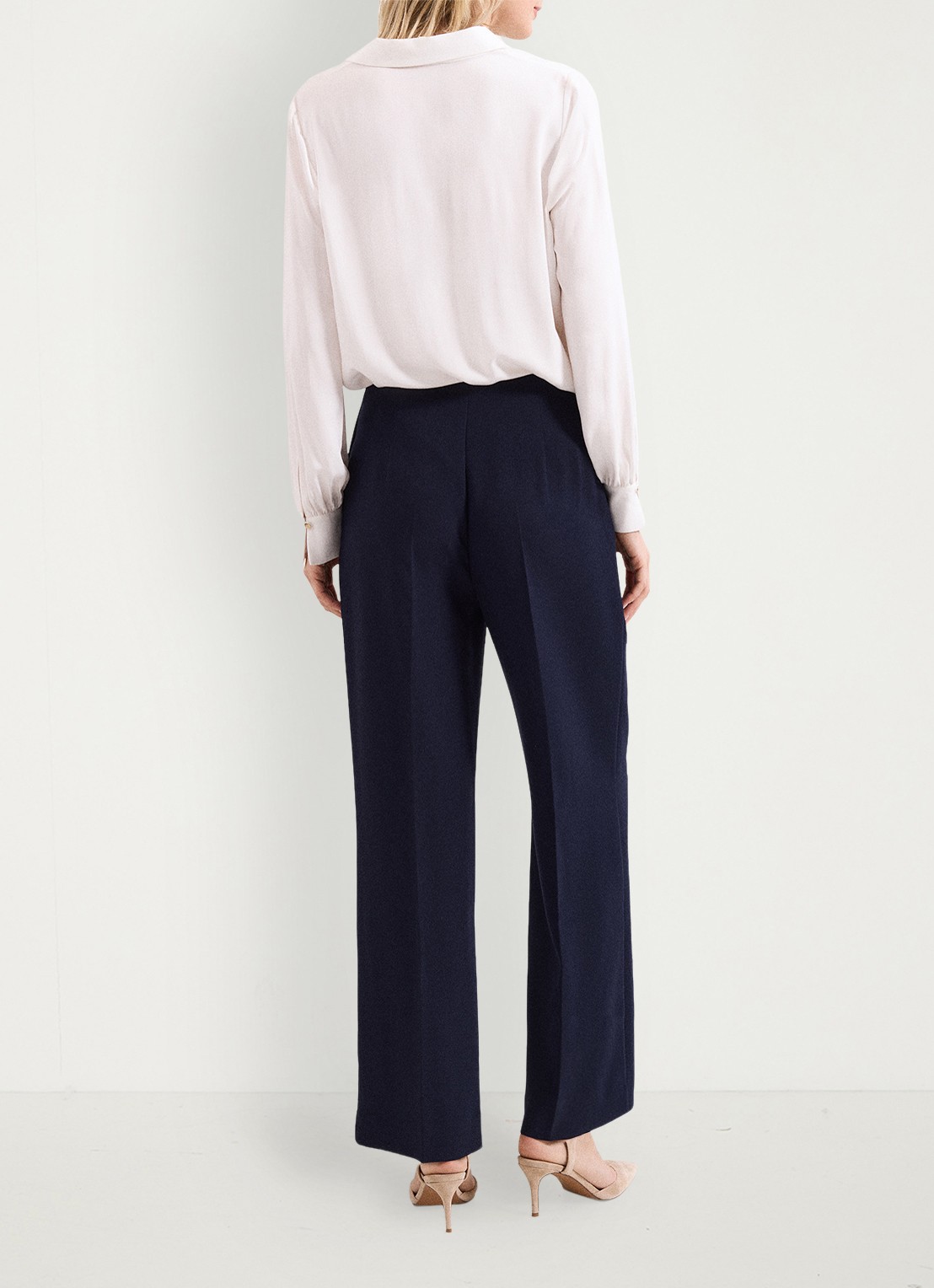 Phase Eight Aubrie high waist loose fit pantalon met steekzakken - achterkant 3 blauw