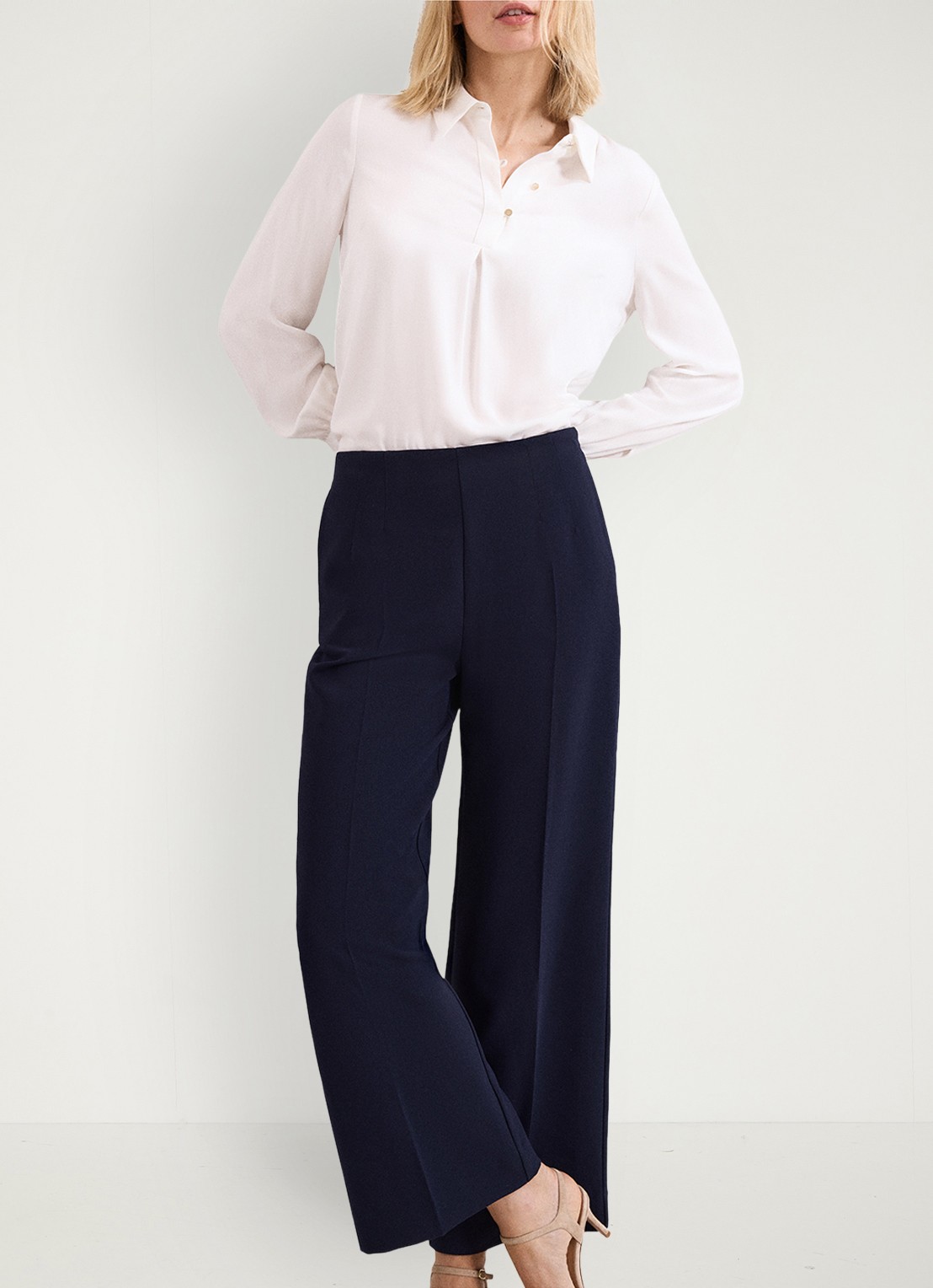 Phase Eight Aubrie high waist loose fit pantalon met steekzakken - detail 6 blauw