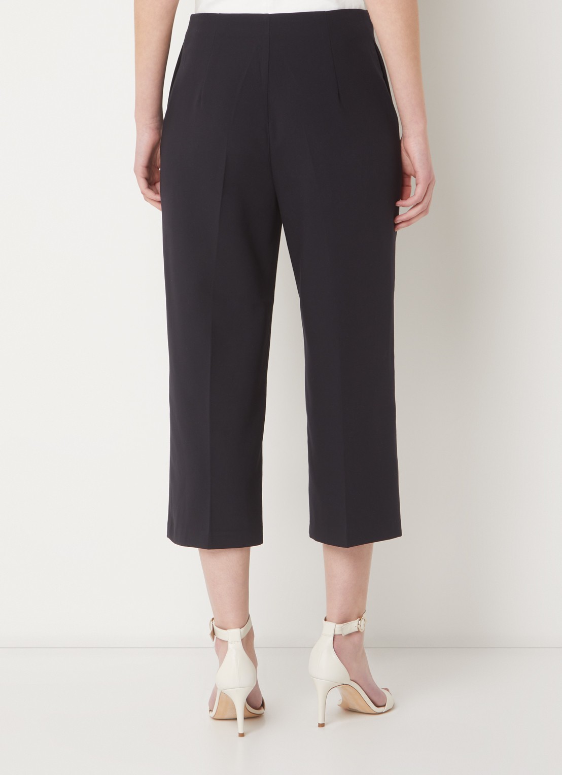 Phase Eight Aubrielle high waist cropped loose fit pantalon met steekzakken - achterkant 3 donkerblauw