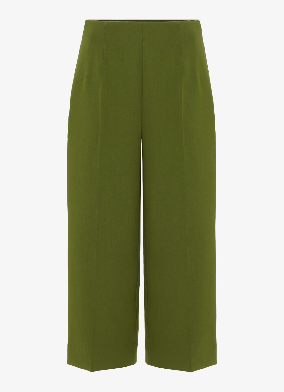Phase Eight Aubrielle high waist loose fit culotte met steekzakken - voorkant donkergroen