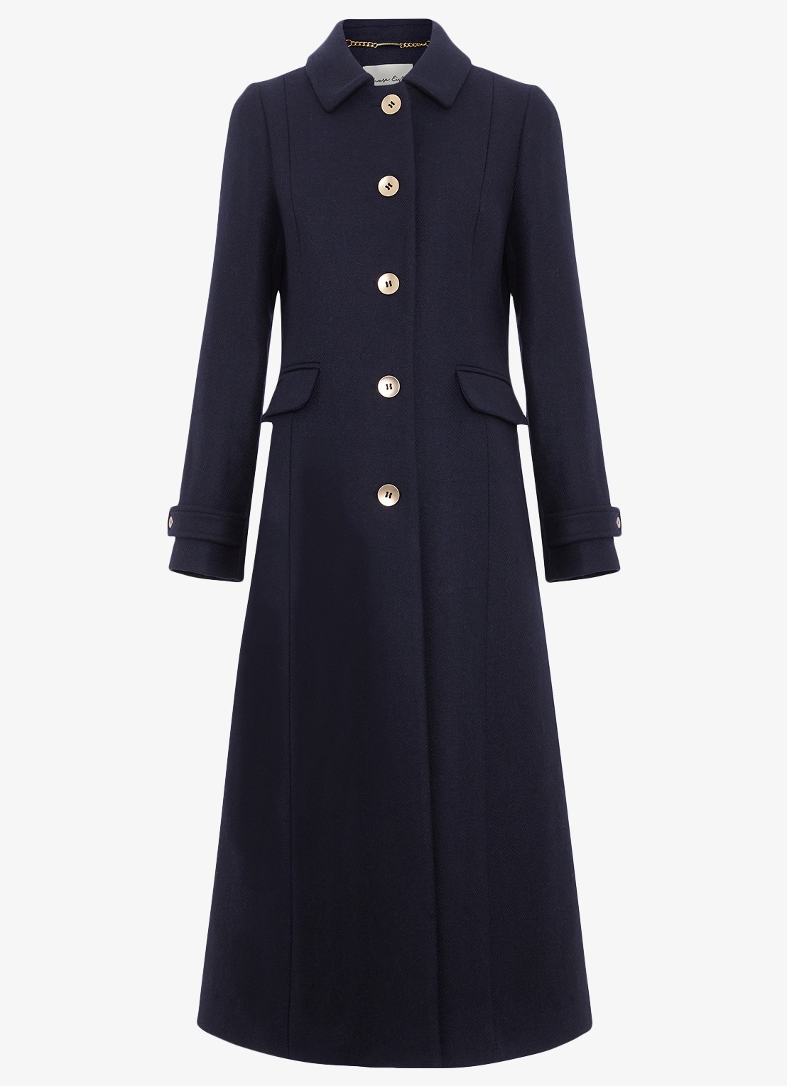 Phase Eight Aurelie mantel met klepzakken - voorkant 7 blauw