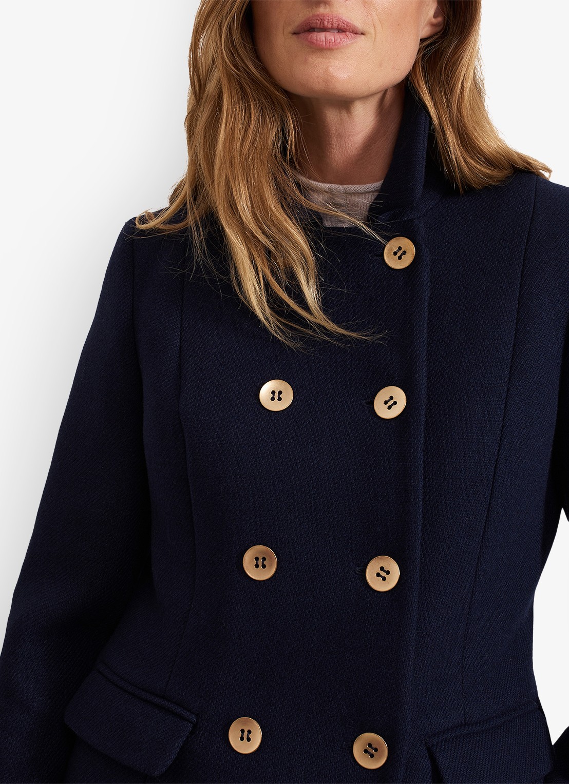 Phase Eight Aurelie Wool Peacoat - detail 3 donkerblauw