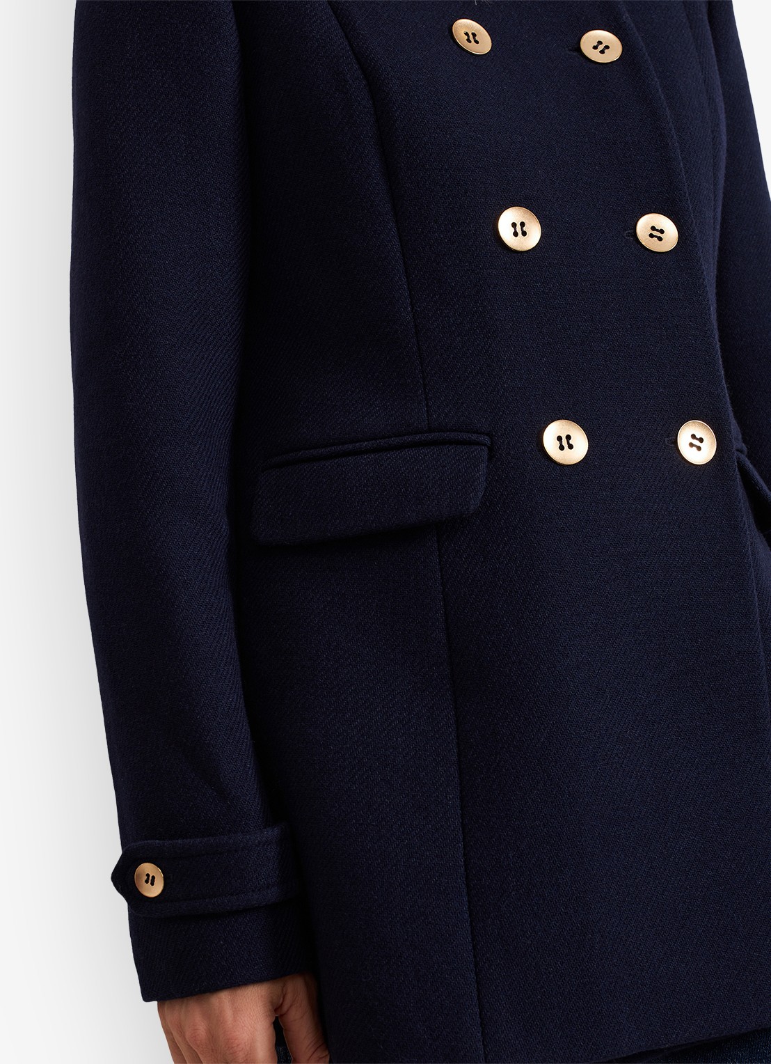 Phase Eight Aurelie Wool Peacoat - detail 6 donkerblauw
