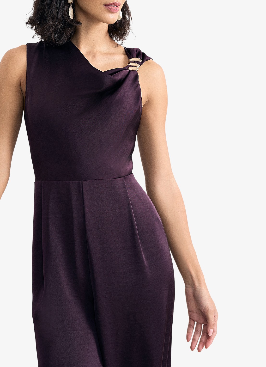 Phase Eight Avril wide leg jumpsuit met asymmetrische halslijn - detail 3 paars