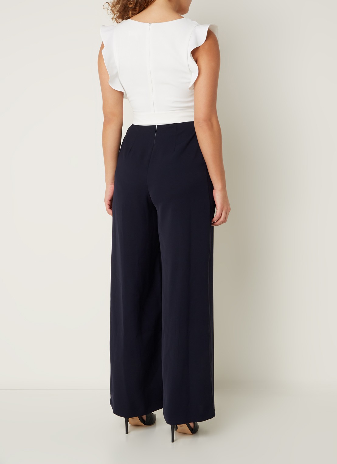 Phase Eight Ayla loose fit jumpsuit met gestrikt detail en steekzakken - achterkant 2 donkerblauw