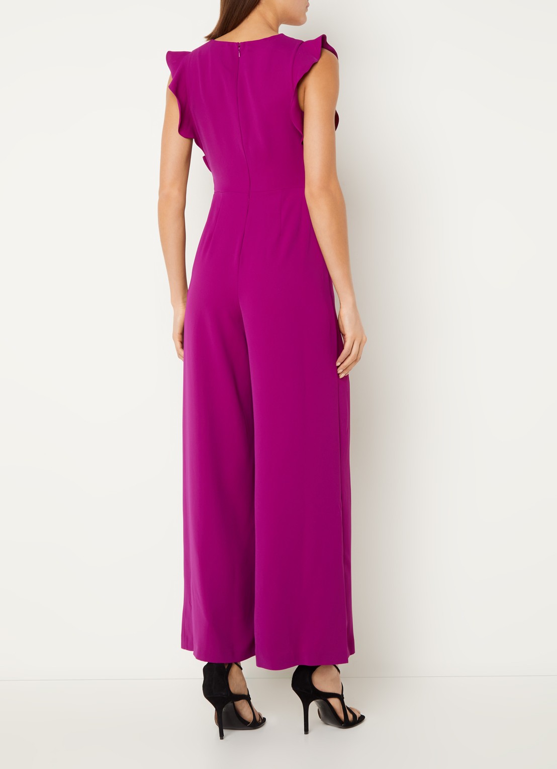 Phase Eight Ayla wide fit jumpsuit met strikceintuur - achterkant paars