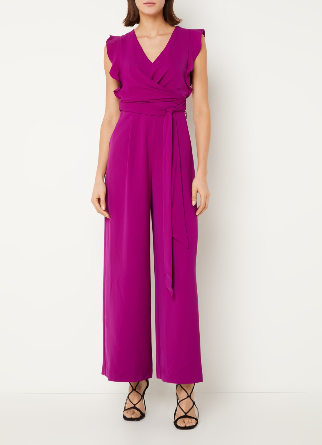 Phase Eight Ayla wide fit jumpsuit met strikceintuur - detail 2 paars
