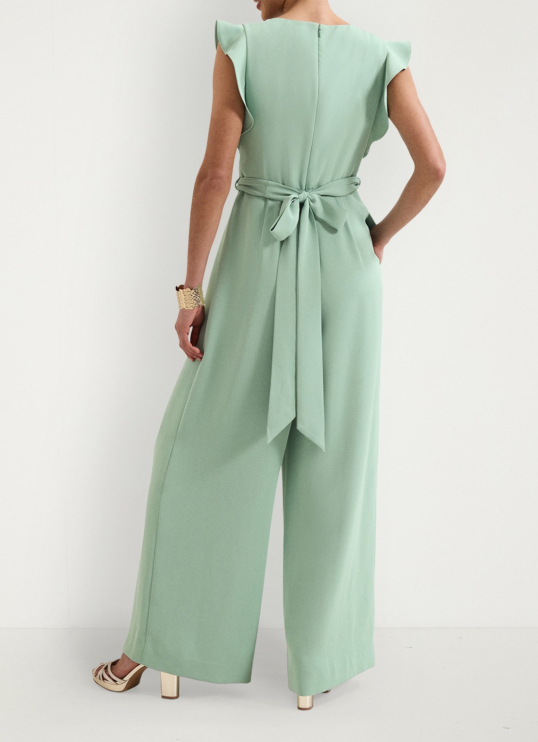 Phase Eight Ayla wide fit jumpsuit met V-hals - achterkant green