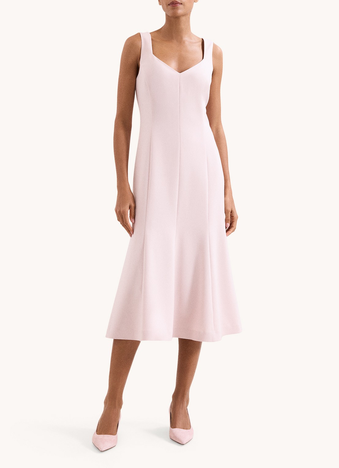 Phase Eight Ayumi Pink midi jurk met vest van broderie - detail 8 oudroze