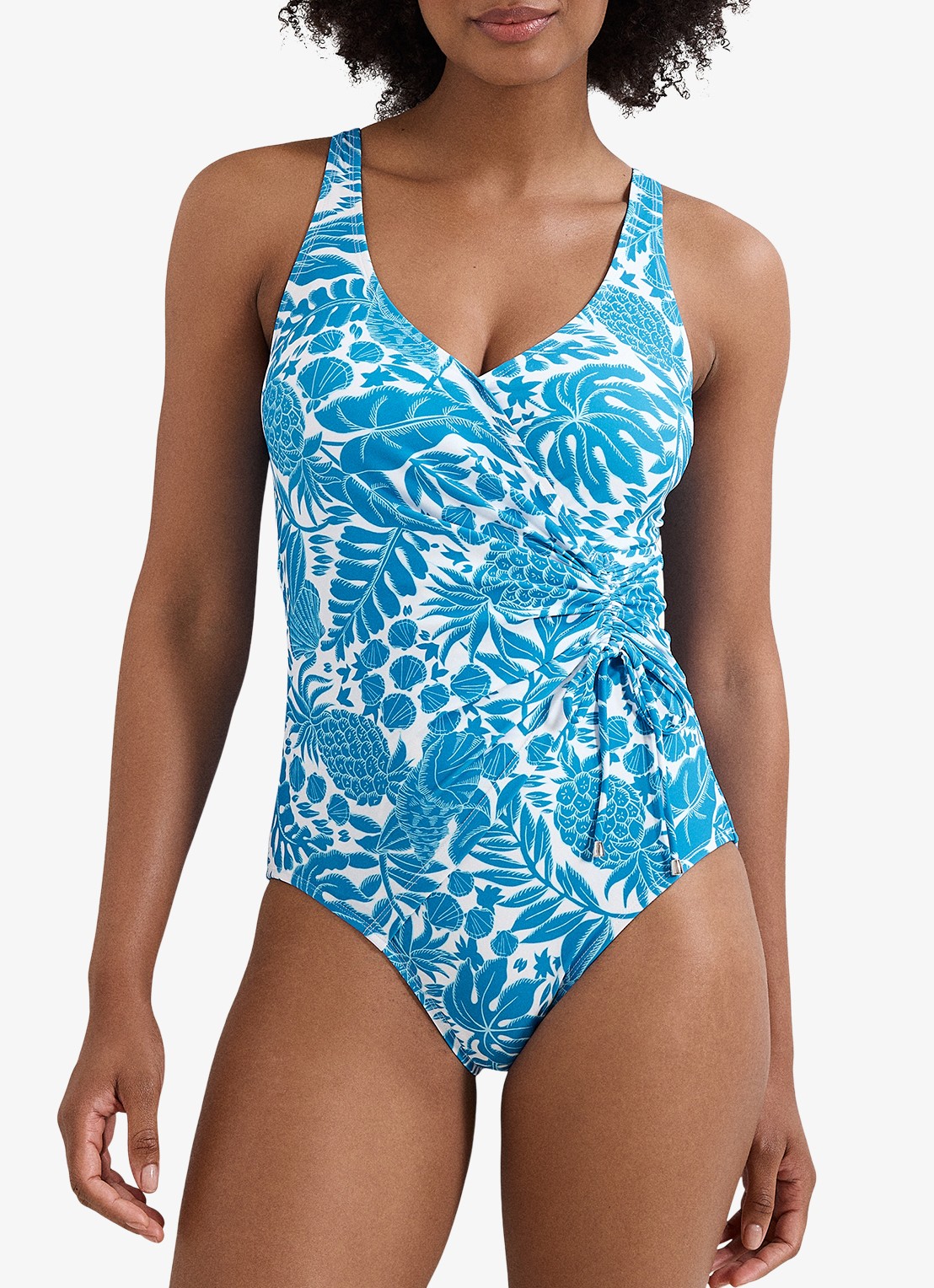 Phase Eight Badpak met print - detail blauw